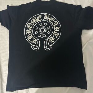 black and white chrome heart t shirt